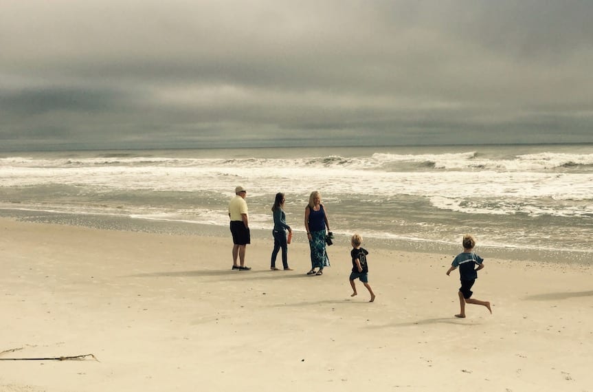 Family enjoying some beach days by the ocean.