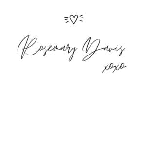 Signature - Rosemary Davis and a heart