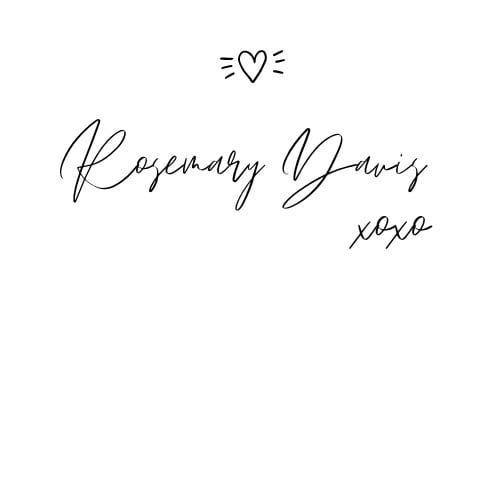 Signature - Rosemary Davis and a heart