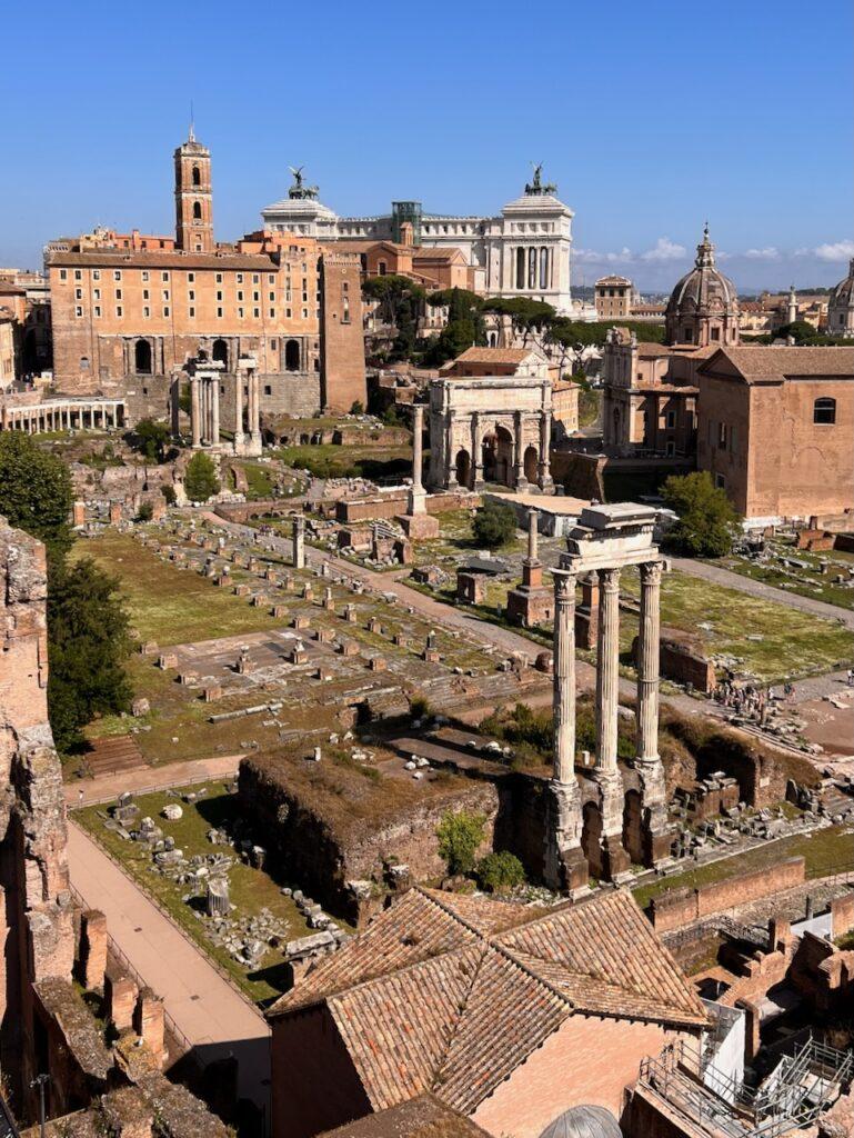 View of the Roman Forum in Rome, Italy. 