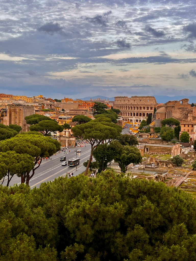 View from atop the Vittoriano in Rome, Italy.