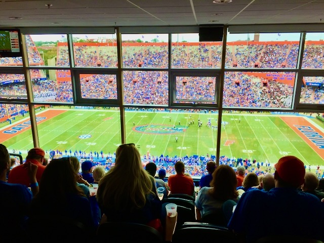 View of the University of Florida Gators football game.